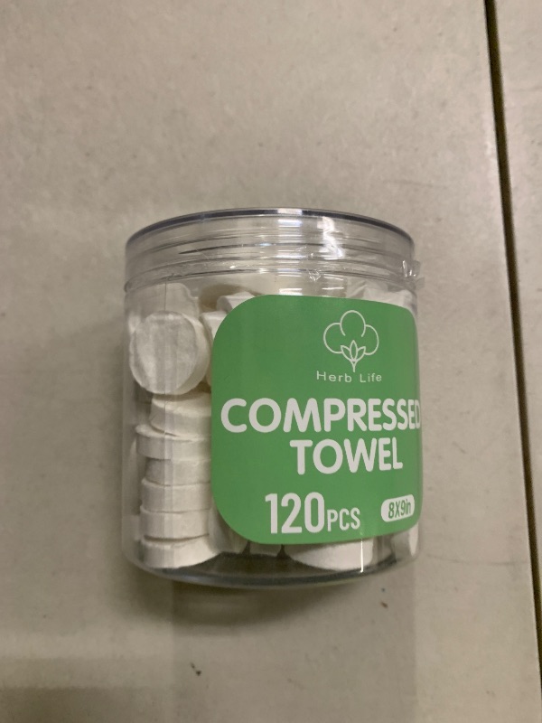 Photo 1 of 120 Pcs Mini Compressed Towels, Disposable Face Compressed Towel, Compressed Cotton Hand Wipe, Camping Towel, Portable Compressed Coin Tissue for Travel/Home/Outdoor Activities