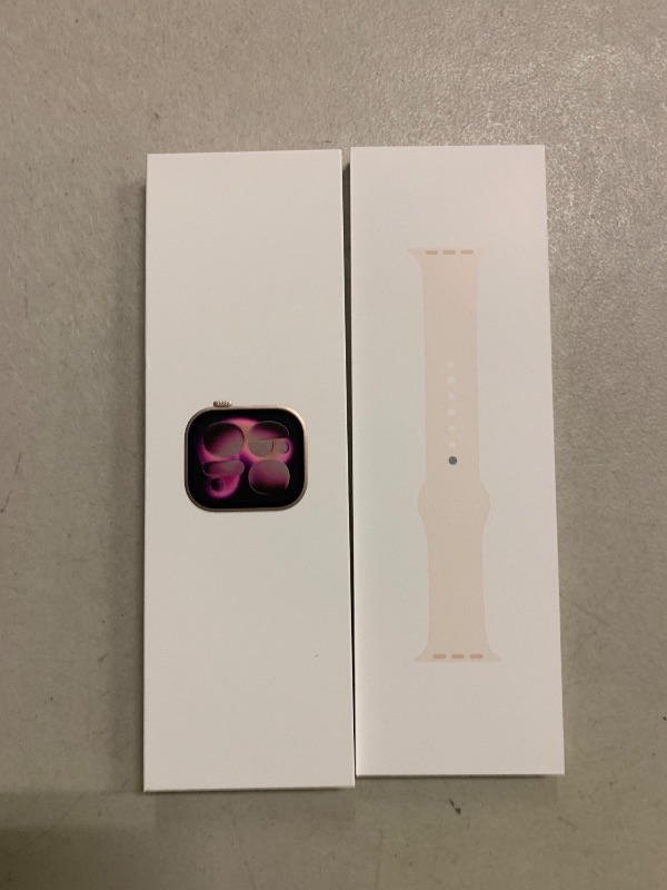 Photo 1 of Apple Watch Series 11 [GPS 42mm] Smartwatch with Rose Gold Aluminum Case with Light Blush Sport Band - S/M. Sleep Score, Fitness Tracker, Health Monitoring, Always-On Display, Water Resistant