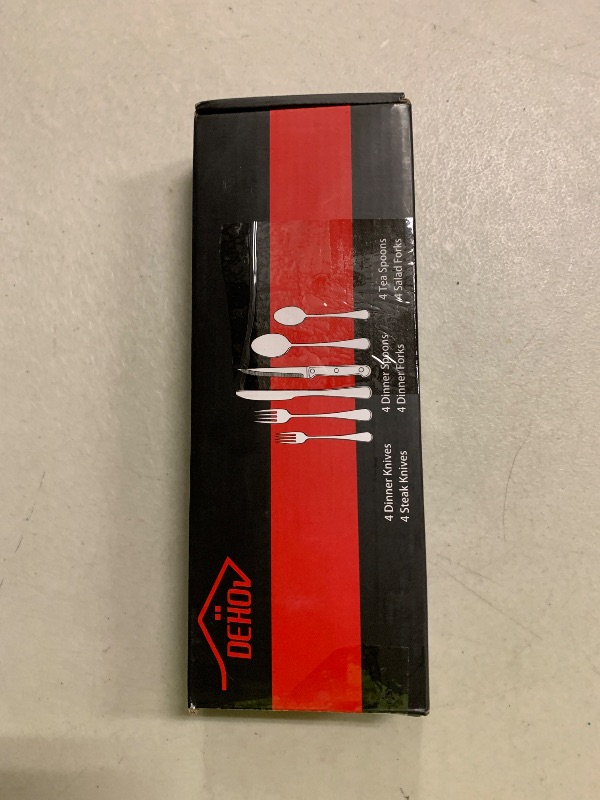 Photo 1 of 24-Piece Silverware Set with Steak Knives,Flatware Set Service for 4 Person, Food-Grade Stainless Steel Cutlery Set,Includes Knife Spoon And Fork, Mirror Finished Utensil Sets for Home Restaurant