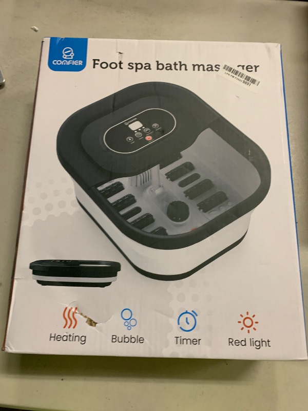 Photo 1 of COMFIER Collapsible Foot Spa Bath Massager with Heat, Pedicure Foot Spa with Bubbles, Red Light, Pumice Stone and Shiatsu Massage Rollers, Heated Bath Spa for Relaxation and Stress Relief (Black)