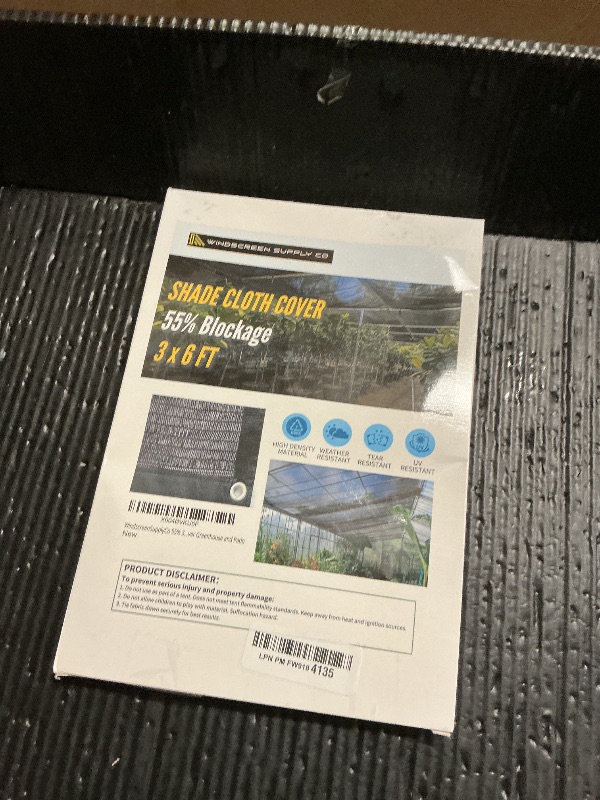 Photo 1 of [WindscreenSupplyCo] 55% 3 x 6 FT Shade Cloth Sun Shade Net with Grommets Sunblock Mesh Tarp for Garden Plants Cover Greenhouse and Patio