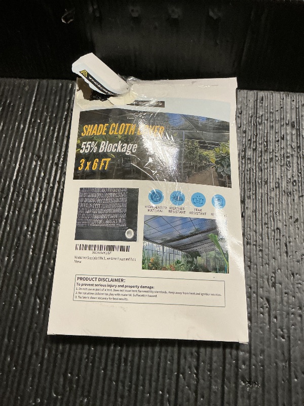 Photo 1 of [WindscreenSupplyCo] 55% 3 x 6 FT Shade Cloth Sun Shade Net with Grommets Sunblock Mesh Tarp for Garden Plants Cover Greenhouse and Patio