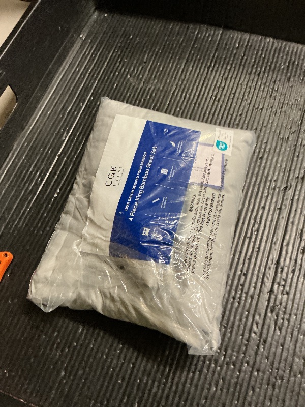 Photo 1 of 100% Rayon Derived From Bamboo - Bamboo Sheets King Size - Cooling Sheets for King - Soft, Breathable & Hotel Luxury Bedding - 1 Flat & 1 Fitted & 2 Pillowcases w/ 16 Inch Deep Pockets - Light Grey