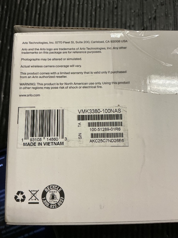 Photo 1 of Arlo Essential Security Camera Wireless Outdoor 2K (3rd Gen, 2025 Release) - Battery Power, Person Recognition, Package Detection, Animated Preview, 1-Month Trial of Secure Plan, 3 Cam, White