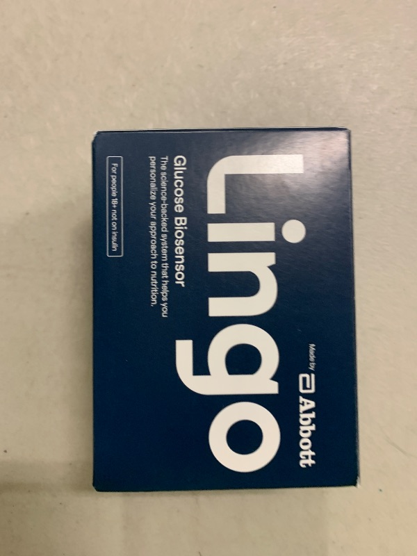 Photo 1 of Lingo Continuous Glucose Monitor (CGM). Made by Abbott. Optimize Your Nutrition with Real-time Glucose Data & Insights. 1 Lingo biosensor lasts up to 14 Days*. Works with iOS and Android. US Only.