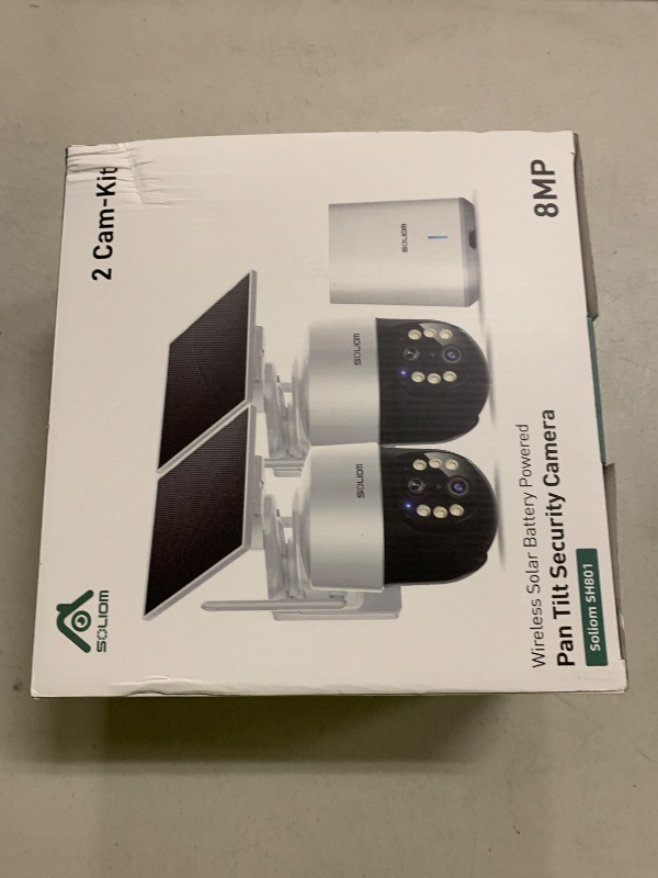 Photo 1 of SOLIOM Security Cameras Wireless Outdoor,4K Ultra HD for Day and Night, No Subscription,Built in Radar,Solar Powered Cameras for Home Security, 360° Pan Tilt Auto Tracking,5G & 2.4G WiFi, 2-Cam Kit