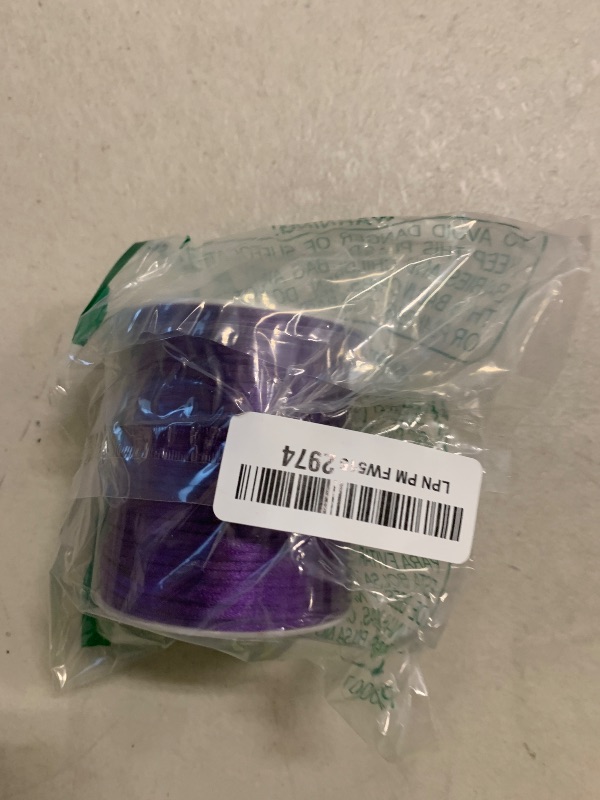 Photo 1 of 109 Yards Nylon Cord Beading Satin String for Chinese Knotting Beading Macrame Bracelet Jewelry Making (Purple, 2.5MM)