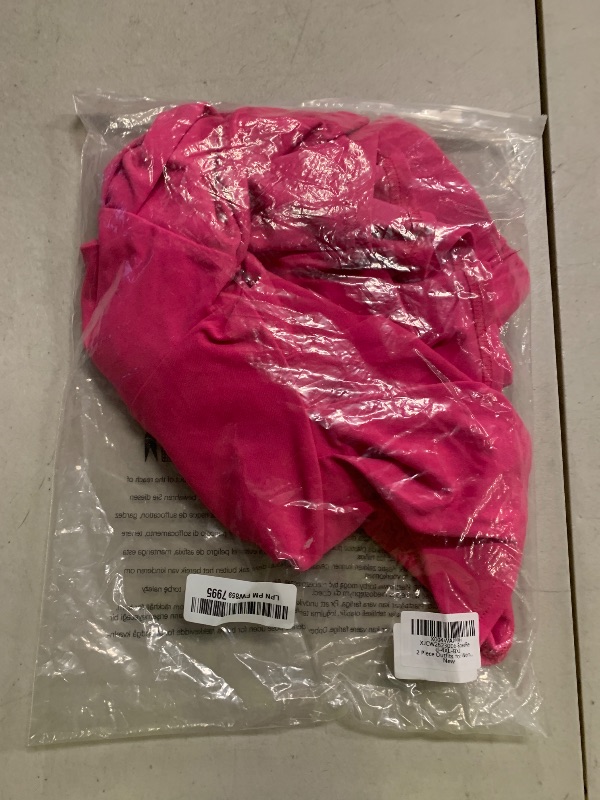 Photo 1 of 2 Piece Outfits for Women Plus Size Off Shoulder Lantern Sleeve Top Ruffle Shorts Vacation Matching Set Rose Red 4XL