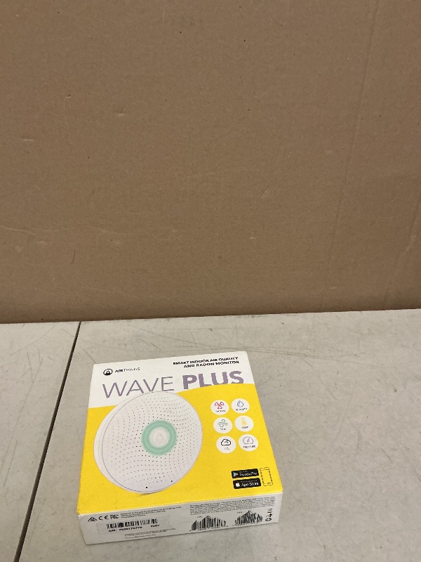 Photo 1 of Airthings 2930 Wave Plus - Radon & Air Quality Monitor, Battery Powered (CO2, VOC, Humidity, Temp, Pressure)