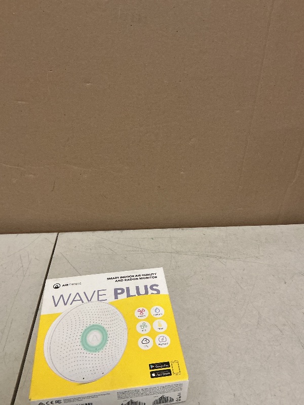 Photo 1 of Airthings 2930 Wave Plus - Radon & Air Quality Monitor, Battery Powered (CO2, VOC, Humidity, Temp, Pressure)