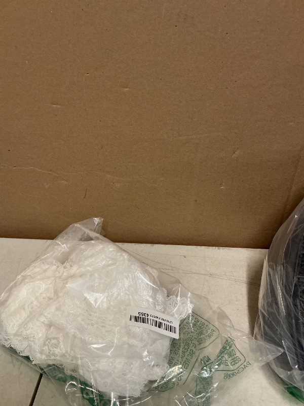 Photo 1 of 2 Yards of 9cm Width 3-Layer Floral Embroidery Ruffled Chiffon Lace Fabric Trim (White)