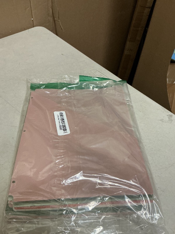 Photo 1 of 20 Pack Binder Dividers with Pockets Letter Size Clear Slash File Jacket 3 Hole Punch Plastic Document Folders for Office Home School (Color?Morandi?)