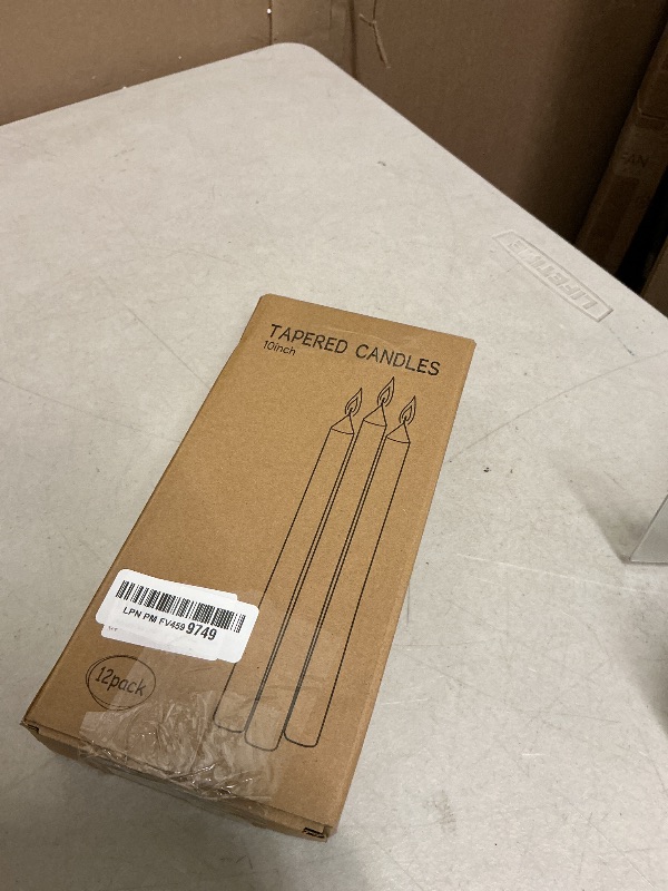 Photo 1 of 12 Pack Ivory Taper Candles 10 inch - Taper Candles Dripless, Smokeless, Unscented - 8 Hours Long Burning - Hand Poured Tall Candlesticks - Perfect for Home Decor, Weddings, and Special Occasions