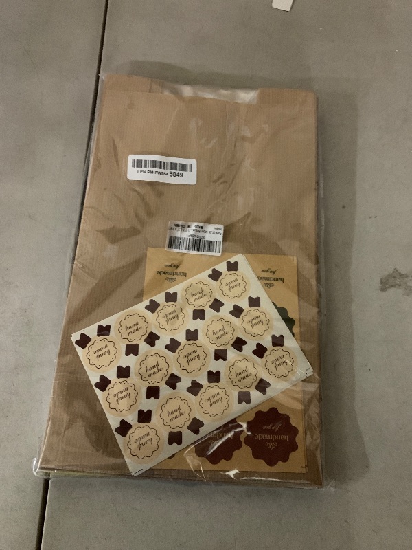 Photo 1 of 25 pcs Paper Bread Bags, Sourdough Bread Bags for Homemade Bread, Large Bakery Bags with Window for Packaging Baked Goods, Loaves, Label Seal sticker included