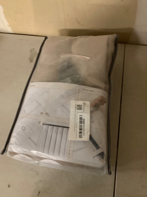 Photo 1 of Linen Dual Layer Memory Trained Pinch Pleated Blackout Floor to Ceiling Curtains 100 Inches Long 2 Panels Set, Taupe Sound Dampening Heat Blocking Decorative Living Room Window Drapes with Hook 40x100