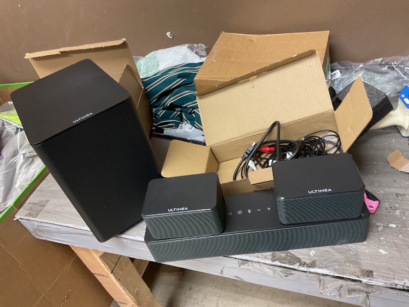 Photo 1 of ULTIMEA 7.1ch Sound Bar with Dolby Atmos, Surround Sound System for TV with 4 Surround Speakers, Sound Bar for Smart TV with App Control, Soundbar with Subwoofer for Home Theater, HDMI eARC, Aura A60