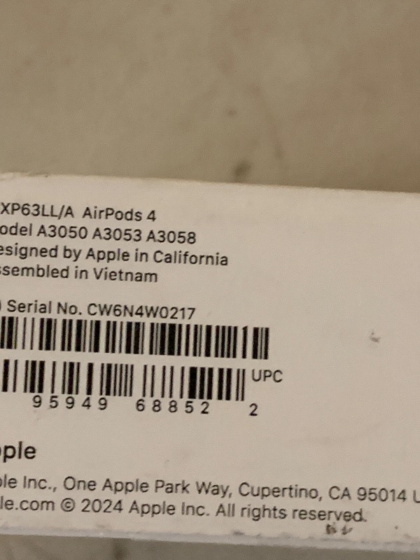 Photo 1 of Apple AirPods 4 Wireless Earbuds, Bluetooth Headphones, Personalized Spatial Audio, Sweat and Water Resistant, USB-C Charging Case, H2 Chip, Up to 30 Hours of Battery Life, Effortless Setup for iPhone