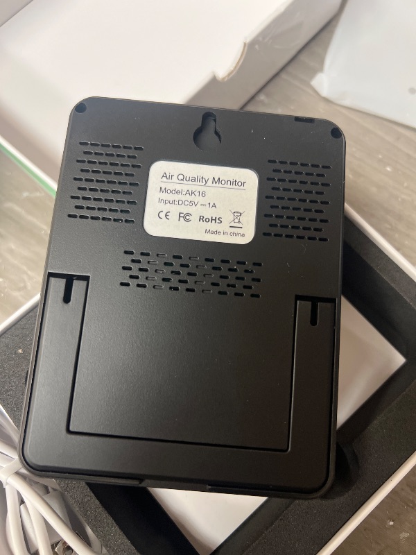 Photo 1 of Professional Indoor Air Quality Monitor with AQI, Portable Real-Time Detector for Home Cars Plants and Pets (Taupe Black)