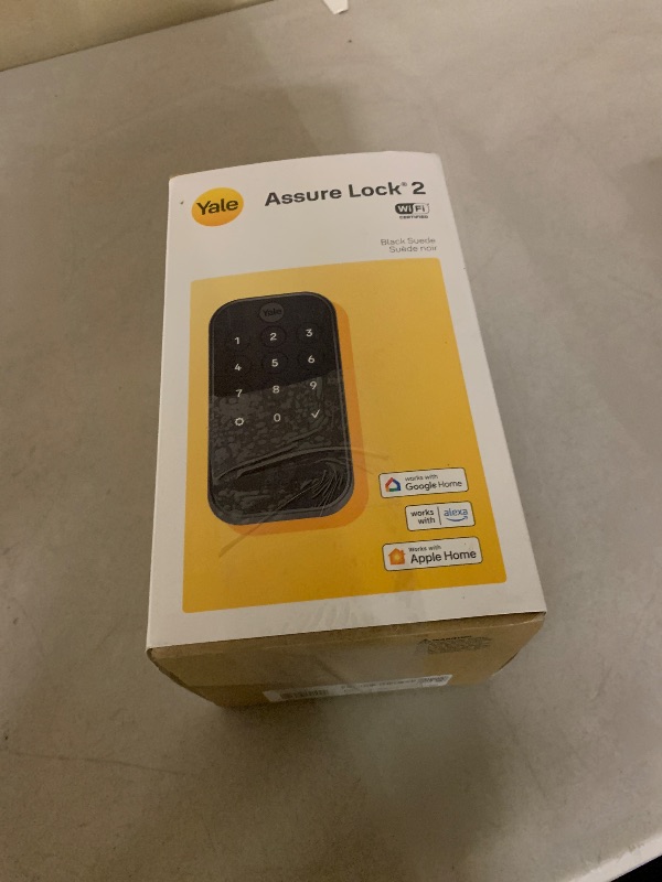 Photo 1 of Yale Security Assure Lock 2 Deadbolt, Black Suede Keyed Smart Entry Door Lock with Wi-Fi Connected Keypad for Code Entry and Remote Access, YRD410-WF1-BSP