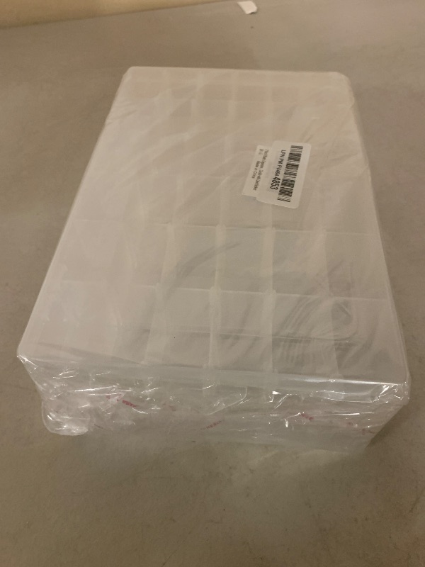 Photo 1 of 2 Pack Plastic Organizer Container Box, 36 Grids Clear Plastic Parts Organizer Box, for Beads, Art DIY, Crafts, Jewelry, Fishing Tackle with Label Stickers