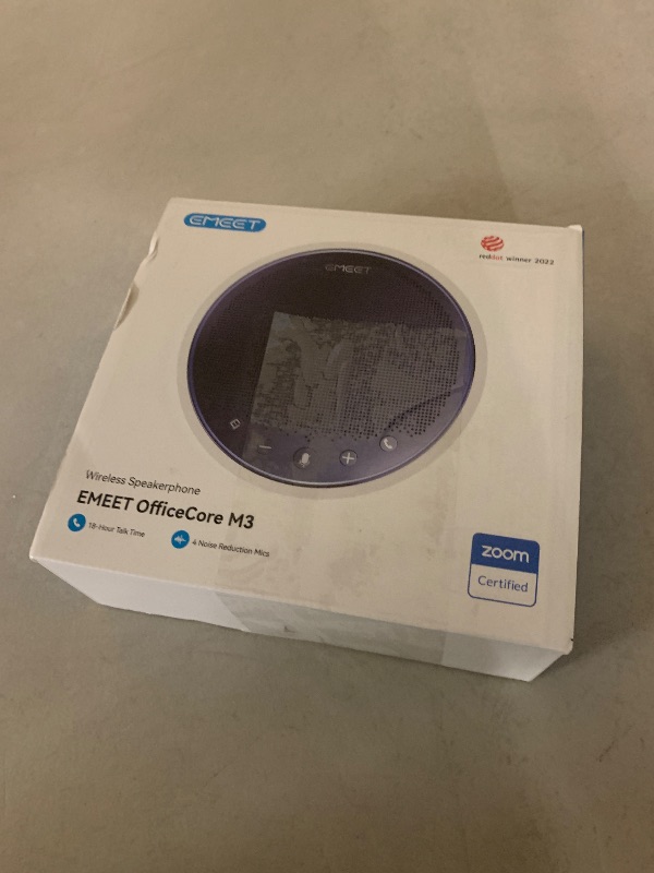Photo 1 of EMEET M3 Conference Speaker and Microphone, Zoom Certified Bluetooth Speakerphone with 4 AI Mics 360° Voice Pickup, 18H Talk Time, USB 2.0&Bluetooth 5.0 with Daisy Chain for 20 People for Zoom Teams