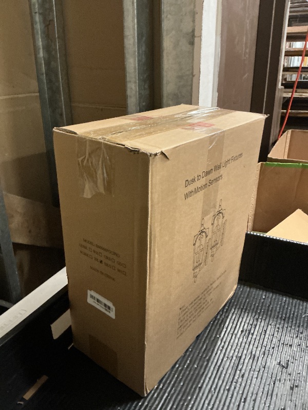 Photo 1 of 16in 2-Pack Large Motion Sensor Outdoor Wall Lights, Dusk to Dawn Porch Lights Wall Mount, Vintage Exterior Light Fixtures Sconces Lighting, Black Wall Lanterns Outside Lights for House Front Door