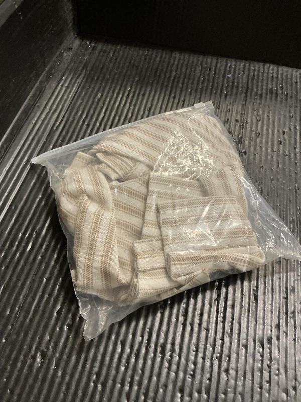 Photo 1 of 15 Inch Curtains Length,Cafe Striped Linen Farmhouse Sheer Small Window Curtains for Kitchen Bathroom,24 x 15 Inch Long 2 Panels Set