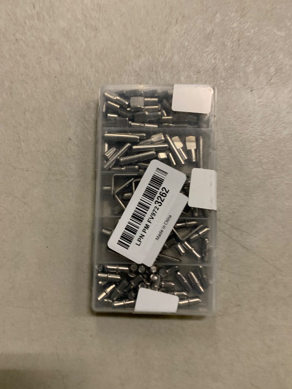 Photo 1 of 120Pcs Shelf Pins Kit,4 Styles Nickel Plated Shelf Support Pegs,Plated Shelf Pins Holders for Bookcase Kitchen Closet Shelf Shelves Furniture Cabinet?5mm (1/4 inch) cabinet shelf pegs