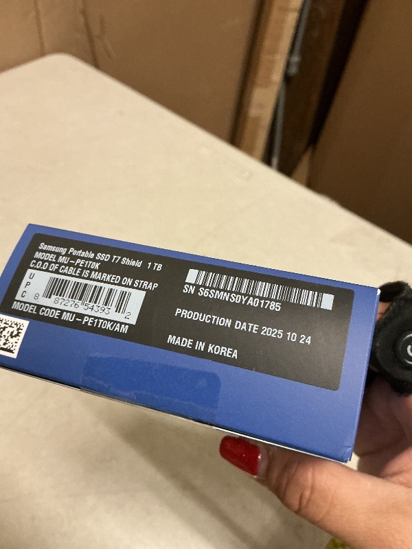 Photo 1 of Samsung T7 Shield Portable External Solid State Drive USB 3.2 1TB, IP65 Water Resistant, Compatible with PC/Mac/Android/Gaming Consoles (MUPE1T0K/AM), Beige