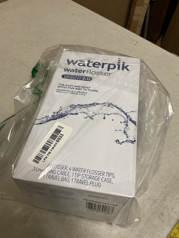 Photo 1 of **INCOMPLETE** USED* Waterpik Cordless Advanced 2.0 Water Flosser For Teeth, Gums, Braces, Dental Care With Travel Bag and 4 Tips, ADA Accepted, Rechargeable, Portable, and Waterproof, Black WP-582, Packaging May Vary