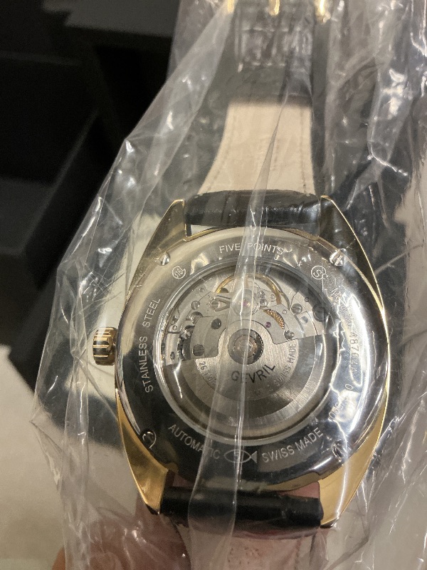 Photo 1 of Gevril Men's Five Points Swiss Automatic Watch, Genuine Italian Leather Strap