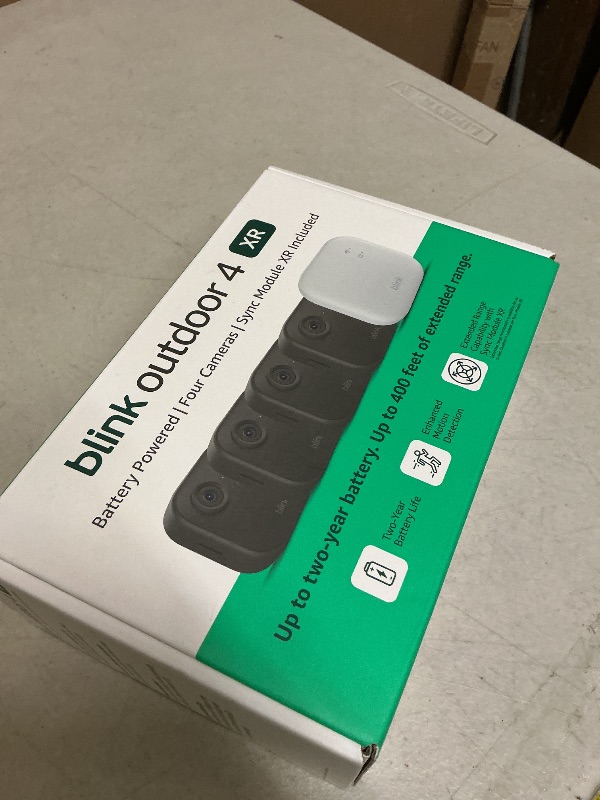 Photo 1 of Blink Outdoor 4 XR – two-year battery wireless camera with 4x security coverage, 1000 ft open-air range or 400 ft with typical use — 4 camera system.