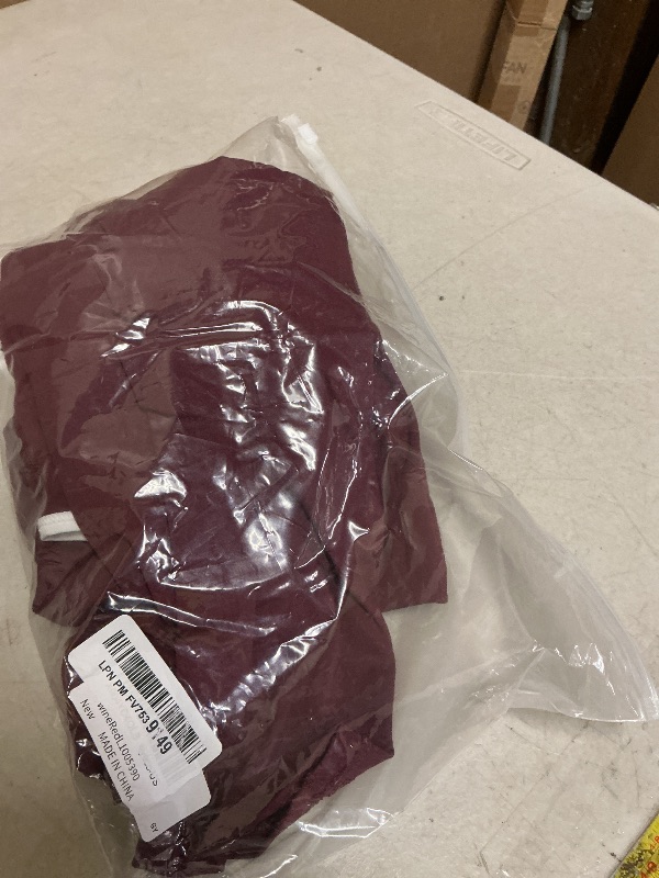 Photo 1 of 2 Piece Workout Sets for Women Seamless Straps Cross Back Tank Tops Matching High Waist Tummy Control Leggings Set Womens Two Piece Athletic Set Gym Wear Active Yoga Outfits Colorblock Wine Red L