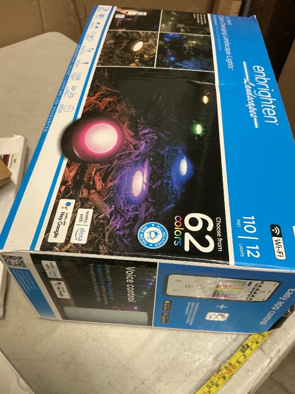 Photo 1 of ENBRIGHTEN LED Wi-Fi Smart Landscapes, 12 Pucks, Compatible with Alexa and Google Play, Multicolor/White Lights, Outdoor Puck Lighting, Weather Resistant, 58105