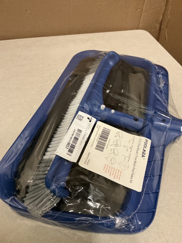 Photo 1 of Fine Mesh Pool Net & Brush Head Combo - Sturdy Skimmer with 17.5" Professional Brushes for Pool Wall Cleaning