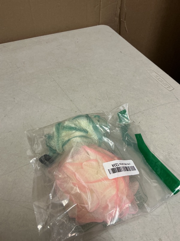 Photo 1 of 2 Pack Loofah Sponge Shower Loofahs - 2 Colors Bath Sponges Mesh Balls for Body Scrubber - Exfoliator Wash Back Scrubber Bathroom Men Women - Scrubbers Cleaning Bathing Accessories