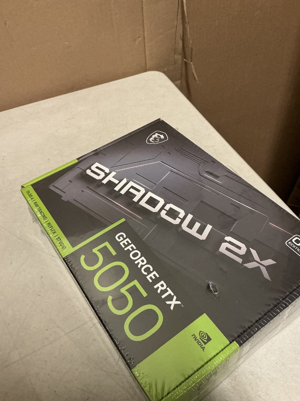 Photo 1 of msi Gaming RTX 5050 8G Shadow 2X OC Graphics Card (8GB GDDR6,128-bit, Extreme Performance: 2617 MHz, DisplayPort x3 2.1a, HDMI 2.1b, NVIDIA Blackwell Architecture)