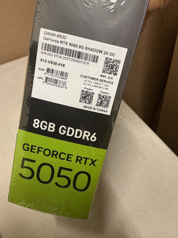 Photo 1 of msi Gaming RTX 5050 8G Shadow 2X OC Graphics Card (8GB GDDR6,128-bit, Extreme Performance: 2617 MHz, DisplayPort x3 2.1a, HDMI 2.1b, NVIDIA Blackwell Architecture)