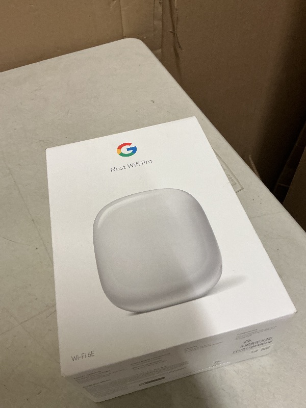 Photo 1 of Google Nest WiFi Pro - Wi-Fi 6E - Reliable Home Wi-Fi System with Fast Speed and Whole Home Coverage - Mesh Router - Snow