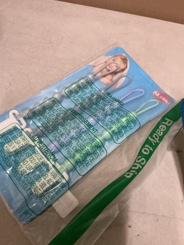 Photo 1 of 4-Pack Silicone Pacifier Clips with One-Piece Beads for Baby Boys and Girls - Flexible and Rust-Free Holders for Teething Relief and Baby Essentials, Safe for Newborns (Blue)