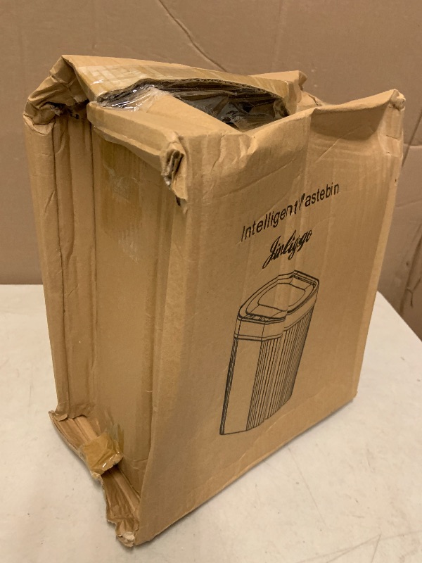 Photo 1 of jinligogo 2 Pack 5 Gallon Bathroom Trash Can with Lid, Automatic Motion Sensor Black Trash Can, Touchless Slim Waterproof Garbage Bin for Kitchen, Bedroom, Office, and Bathroom