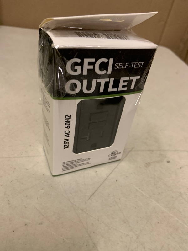 Photo 1 of 1-Pack 20 Amp GFI Electrical GFCI Outlet Self-Test Tamper Resistant (TR) Weather Resistant (WR) Ground Fault Receptacle with LED Indicator UL Listed Standard Wall Plate Included Black