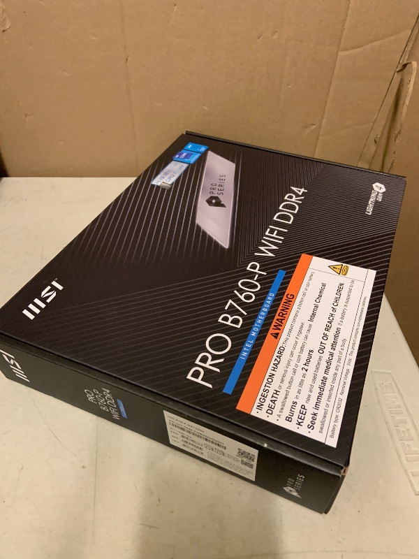 Photo 1 of MSI PRO B760-P WiFi DDR4 ProSeries Motherboard - Supports 12th/13th/14th Gen Intel Processors, LGA 1700, DDR4, PCIe 4.0, M.2, 2.5Gbps LAN, USB 3.2 Gen2, HDMI/DP, Wi-Fi 6E, Bluetooth 5.3, ATX
