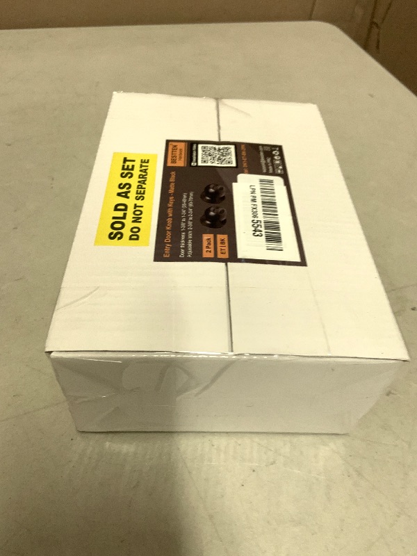 Photo 1 of [2 Pack] BESTTEN Keyed Entry Door Knob, Entrance Door Lock, Keyed Different, Standard Ball, Matte Black