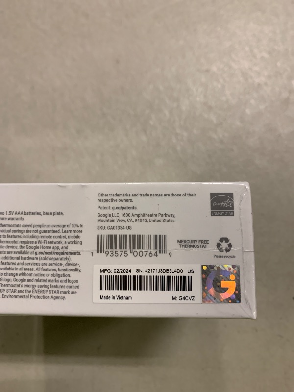 Photo 1 of Google Nest Thermostat - Smart Thermostat for Home - Programmable Wifi Thermostat - Snow