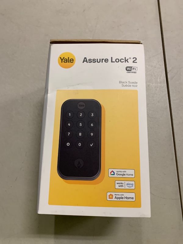 Photo 1 of Yale Security Assure Lock 2 Deadbolt, Black Suede Keyed Smart Entry Door Lock with Wi-Fi Connected Keypad for Code Entry and Remote Access, YRD410-WF1-BSP