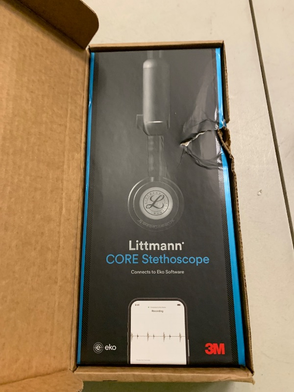 Photo 1 of 3M Littmann CORE Digital Stethoscope, Our Most Advanced Stethoscope Yet, Up To 40x Amplification, Active Noise Cancellation, In-App Sound Wave Visualization, Black-Finish Chestpiece, 8480