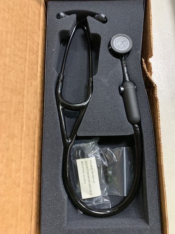 Photo 1 of 3M Littmann CORE Digital Stethoscope, Our Most Advanced Stethoscope Yet, Up To 40x Amplification, Active Noise Cancellation, In-App Sound Wave Visualization, Black-Finish Chestpiece, 8480