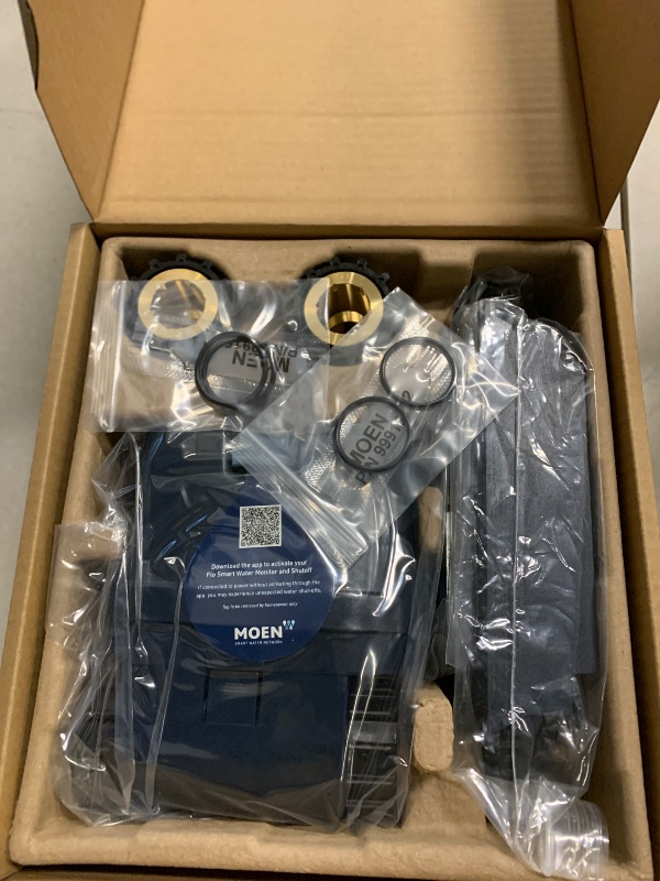 Photo 1 of Moen Flo 1-inch Smart Water Shut Off Valve, Smart Home Water Monitor Leak Detector, Wifi Connected, App Enabled Flow Meter and Shutoff, 900-006