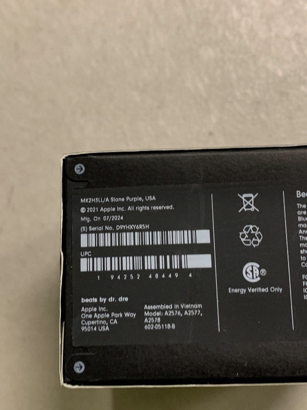 Photo 1 of Beats Fit Pro (1st Gen) - True Wireless Noise Cancelling Earbuds - Active Noise Cancelling - Sweat Resistant Earphones, Compatible with Apple & Android, Class 1 Bluetooth® - Stone Purple